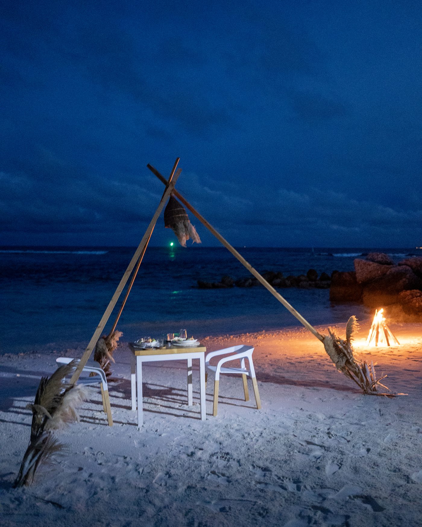 Private beach dinner